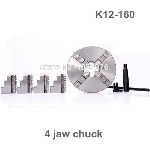 6 Inch 4 Jaw LATHE Chuck CNC Self-Centering Chuck K12-160 K12 160 Hardened Steel for Drilling Milling Machine