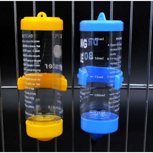 80ML/125ML Hamster Water Bottle Steel Ball Design Non-drip Plastic Small Animal Auto Dispenser Pet Supplies