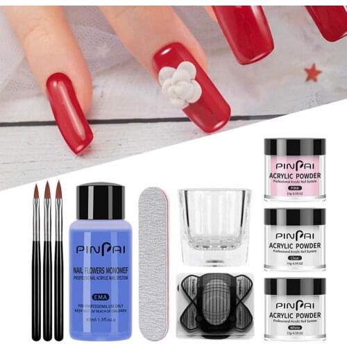 Acrylic Nail Powder Liquid Kit Nail Extension Professional Monomer Clear Power And Liquid For Manicure Beginner