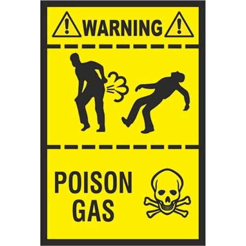 Car waterproof stickers, external accessories, warning signs. No farting. Windshield stickers, bumper, motorcycle decals