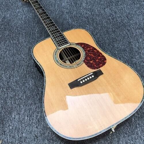 Factory customized 6-string acoustic guitar, abalone inlay, mahogany backboard with pickup, spruce panel, electric guitar, posta