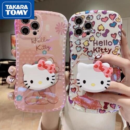 Takara Tomy Hellokitty Silicone Mobile Shell Suitable for IPhone 7/8P/X/XR/XS/XSMAX/11/12PRO/12min Phone Couple Case Cover
