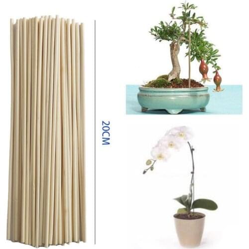 50pcs Wooden Plant Grow Support Bamboo Plant Sticks Garden Canes Plants Flower Support Stick Cane Dia 3/4/5mm