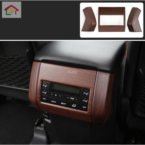 For Toyota Land Cruiser Prado LC150 FJ150 2010~2018 2019 Rear Air Condition Outlet Frame Peach Wooden Moulding Accessories