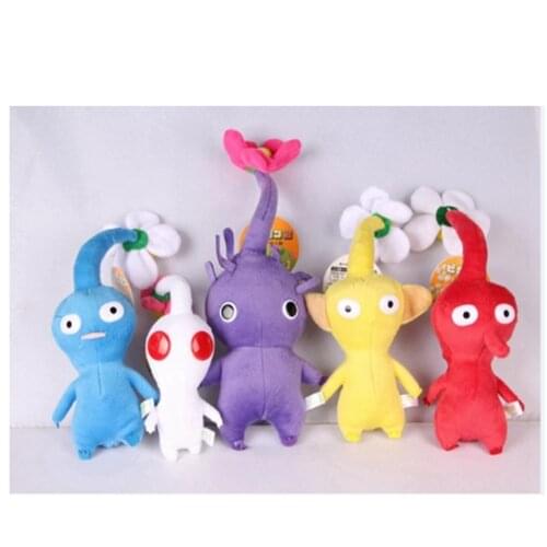 IN HAND NEW set of 5 GAME PLUSH PIKMIN SERIES PLUSH STUFFED ANIMAL Purple/White BUD ~20CM 15CM doll Plush