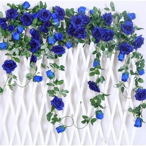 6.5Ft Artificial Rose Vine Silk Flower Garland Hanging Baskets flower rattan Home Outdoor Wedding Arch Garden Wall Decor