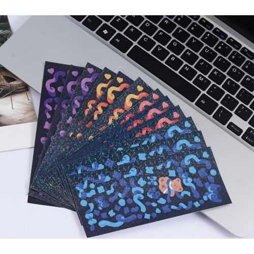 Korean Ins Rainbow Laser Ribbon Bear Stickers DIY Scrapbook Kawaii Idol Card Album Diary Book Stationery Deco Sticker