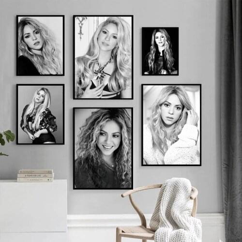 Latin Rock Alternative Female Singer Shakira Art Poster Wall Painting Canvas Painting Girl Room Furniture Decoration Painting