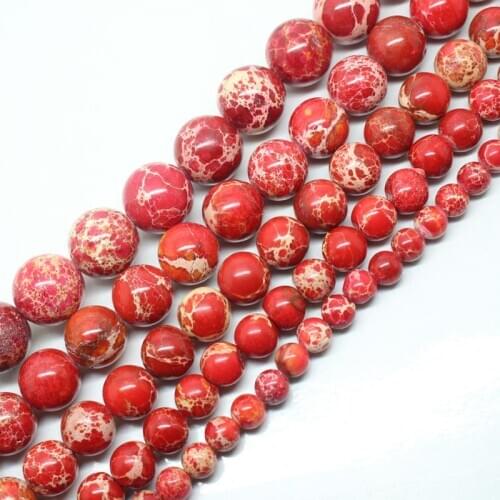Mini. Order is $7! 6-14mm Red Emperor imperial Jaspers Smooth Round DIY Spacer Beads 15"