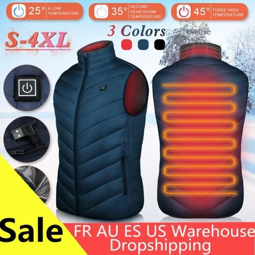 Winter Outdoor Men Electric Heated Vest USB Heating Vest Winter Thermal Cloth Feather Camping Hiking Warm Hunting Jacket