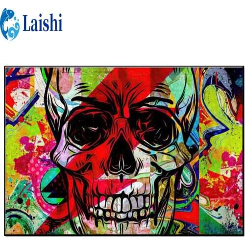 5D DIY Doodle skull Diamond Painting Cross Stitch Kit Full Drill Embroidery Mosaic Picture Of Rhinestones Gift Home Decoration