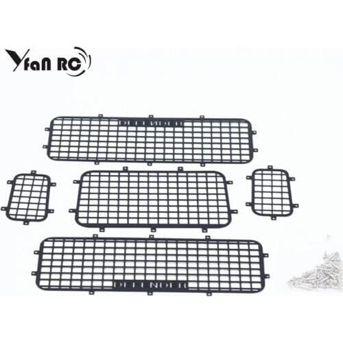 New 5pcs TRX4 Metal Window Mesh Protective Net DEFENDER Logo for 1/10 RC Crawler Car traxxas TRX-4 Accessories