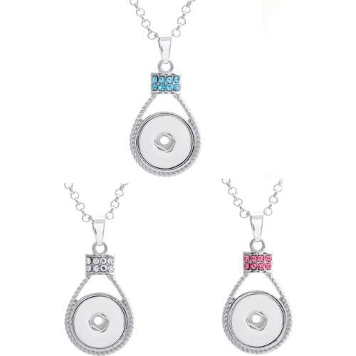 New Christmas Snap Button Necklace with Chain Beads Crystal Flower Snap Pendant Necklace fit Metal 18mm 20mm Snap Button Jewelry