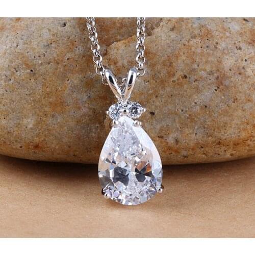 New Style Shining Crystal Pendant Fashion Ladies Inlay AAA CUBIC ZIRCONIA Silver Color NECKLACE CHARM Ladies Cocktail Jewelry