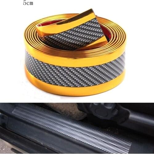 1M/Roll 5CM Width Car Door Collision Strip Carbon Fiber Rubber Styling Car Stickers Car Bumper Strip Protector