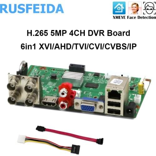 Face Detection 4CH XMEYE 6 in 1 XVI/AHD/TVI/CVI/CVBS/IP H.265 5MP CCTV Digital Video Recorder DVR Main-Board Motherboard ONVIF