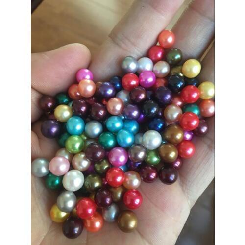 Multicolor Round Pearl Genuine Beads 7-8mm 20pcs/lot Loose Beads Jewelry DIY Fit Bracelets Necklace best present for women LR023
