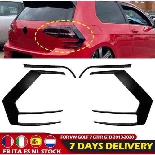 2PCS For VW Golf 7 GTI R GTD 2012 2013 2014 2015 Black Rear Bumper Splitter Canard Auto Exterior Parts NOT Fit For GOLF 7.5