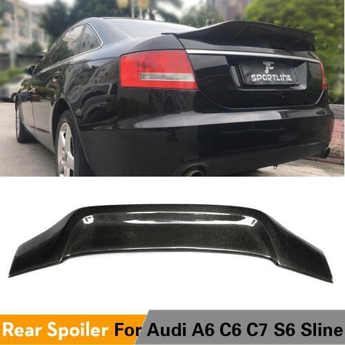 Rear Spoiler for Audi A6 C6 C7 S6 Sline 2005 - 2018 Carbon Fiber Rear Trunk Lip Tail Boot Lid Wing Spoiler