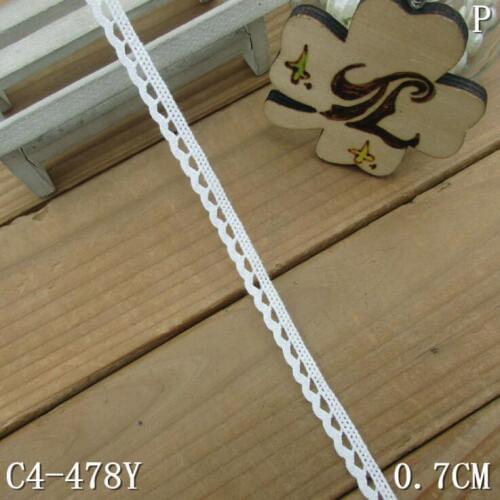 200 Yards Thin Diy Handmade Patchwork Cotton Material Cotton Lace Ribbon White Cotton Lace Trim cotton Lace Wholesale 7mm