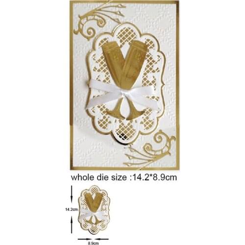 Cups Frame background Metal Cutting Die Stencils for DIY Scrapbooking Album Decorative Embossing Hand-on Paper Craft Cards