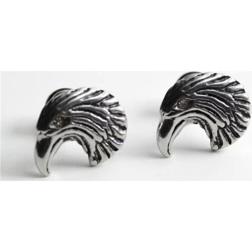 Retro Punk Eagle Stud Earrings Stainless Steel Animal Stud Earrings European and American Fashion Mens Jewelry Festival Gift