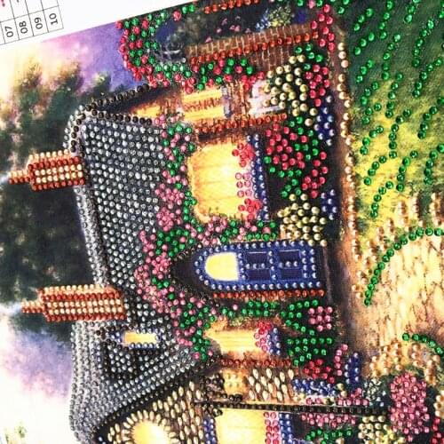 Y1UU Beautiful House 5D Special Shaped Diamond Painting Embroidery Needlework Rhinestone Crystal Cross Crafts Stitch Kit DIY
