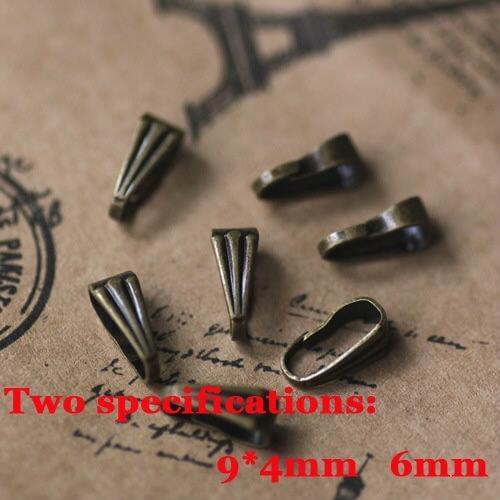 100pcs Wholesale Antique Bronze 9*4/6mm Connected Clasp for Charms and Pendant Jewelry Making DIY Jewelry Accessories
