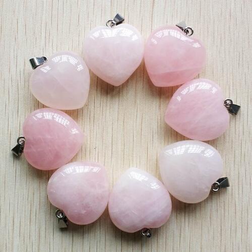 2018 Fashion love heart shape good quality natural stone for jewelry making pendants 30mm 8pcs/lot wholesale free