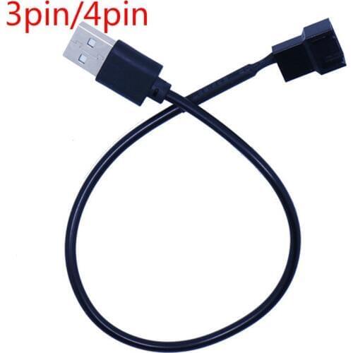 3pin/4pin Fan To USB Adapter Cables 3/4Pin Computer PC Fan Power Cable Connector Adapter 5V 30cm Connect
