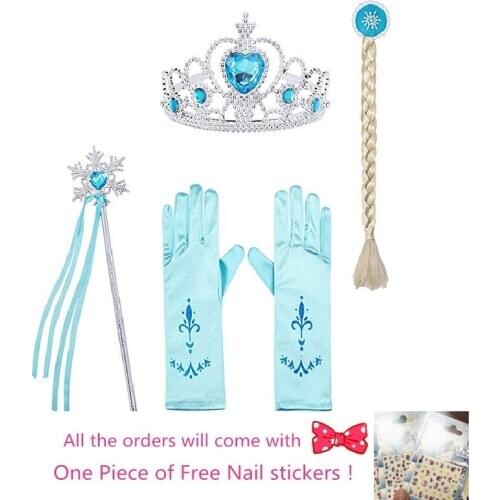 4 5 6pcs/lot Baby Girls 2 Accessories Children Halloween Cosplay Party Toys Set Hair Accessories Braid Crown Magic Stick