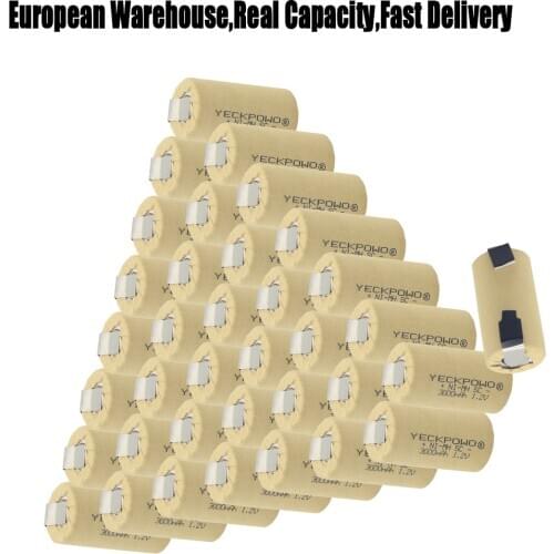 Akkus SC batteries 3000mAh welding tabs sub C battery 1.2V soldering tape NIMH rechargeable for flashlight solar for hitachi