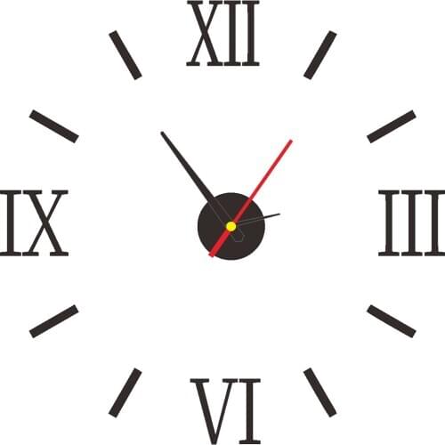 3D DIY Acrylic Wall Clock European and American Fashion Simple Retro Wall Sticker Wall Clock Quartz Personality Creativity 50CM