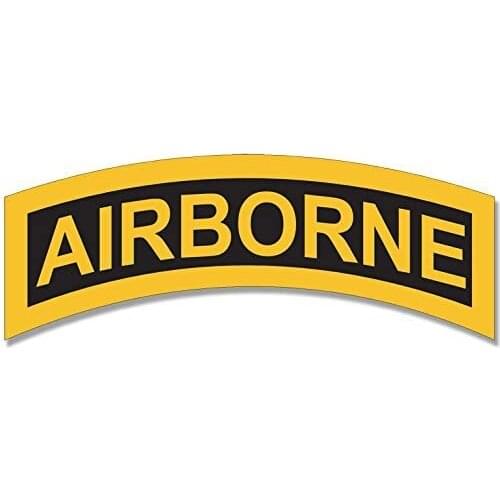 American Vinyl Yellow Airborne Tab Shaped Sticker (Logo Army SSI air Military)
