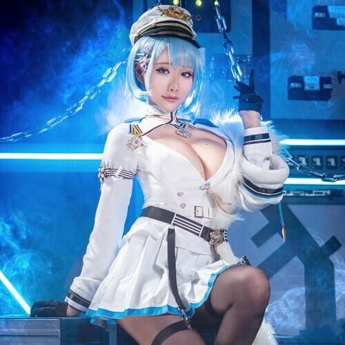 Anime! Azur Lane Cosplay Costume Chapayev White Sexy Dress Uniform Game Suits Halloween Costumes for Women Fancy Party Outfits