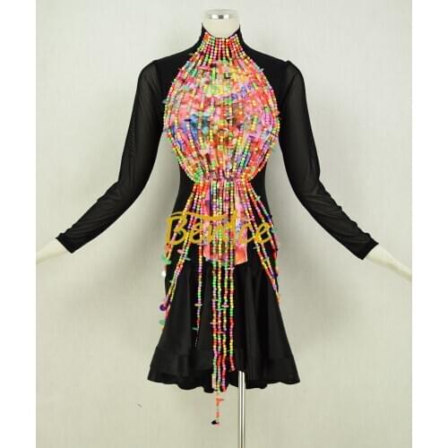 Free Shipping Latin Dance Skirt For Women Professional Sumba Dancing Skirt Adult Rumba QiaQia Latin Dress Latin Performances Dre