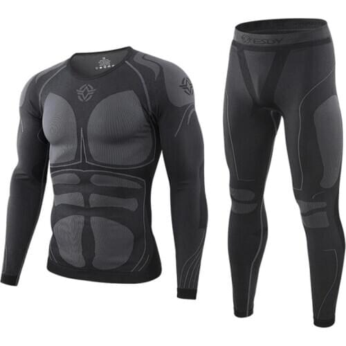 Seamless tight tactical thermal underwear men outdoor sports multifunctional breathable training cycling thermal underwear long