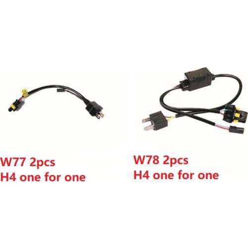 2X H4 HB3 9003 Bi-Xenon Control Line Relay Harness Controller Wires Retrofit Connector Mini Projector Lens Line Hi/Low Line