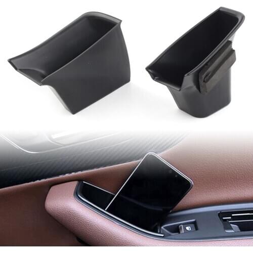 For Audi Q7 2016-2018 Car Front Door Storage Box Organizer Container Holder Left Drive Only 2Pcs/Set