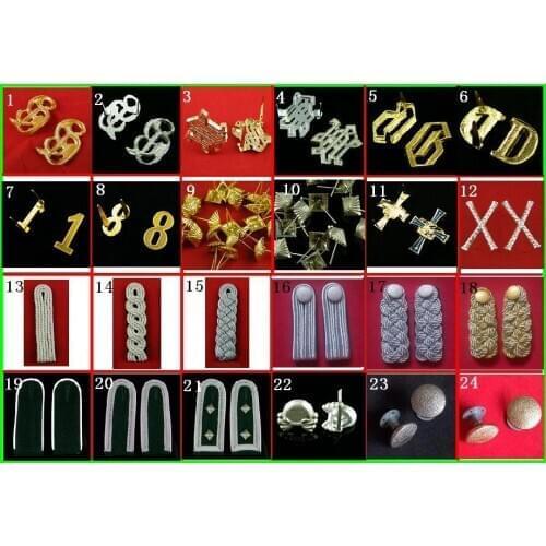 WWII WW2 GERMAN OFFICER Elite Reich Leader SHOULDER EPAULET INSIGNIA PIN BADGE