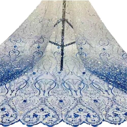 French Lace Fabric Mesh African Lace Fabric Sequins Nigerian Lace Fabric High Quality Dress For Wedding Party Dress CD-225