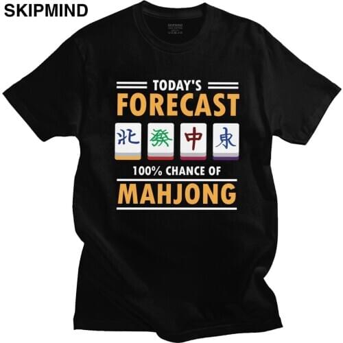Classic Mahjong T Shirt Men Short Sleeve Mah Jong T-shirt Chinese Game Fan Gift Graphic Tshirt Pre-shrunk Cotton Tee Tops Merch