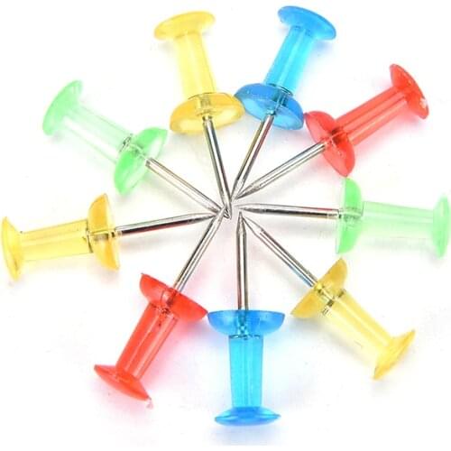 Hot 100pcs/lot Transparent Rose Gold Push Pins Thumb Thumbtack Board Pins Drawing Photo Wall Studs School Office Supplies