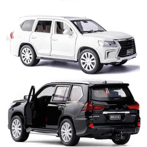 LX570 Diecast 1:24 Scale Alloy Simulation Car Model Metal Off-road Pull Back Car Toy Model Children's Gift Collection Display