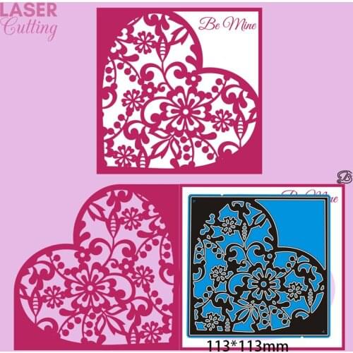 Metal Cutting Dies HEART LACE CARD New for decor card DIY Scrapbooking stencil Paper Album template Dies 113*113mm