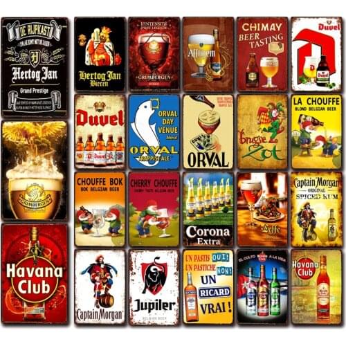 [ Mike86 ] Belgian Beer Havana Club Duvel Hertog Jan Metal Tin Art Sign Wall Poster Iron Painting Pub Decoration S-04 20*30 CM