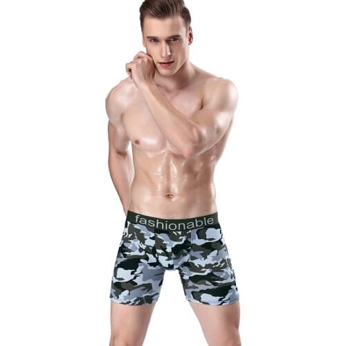 Pure Cotton Mens Boxer Pants Long Camouflage Underwear Running And Cycling To Prevent Leg Abrasion High Quality Shorts