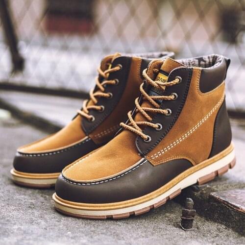 Winter Genuine Leather Mens Boots Thick Fur Warm Ankle Boots Working Men Footwear Waterproof Snow Boots Plus Sizet65