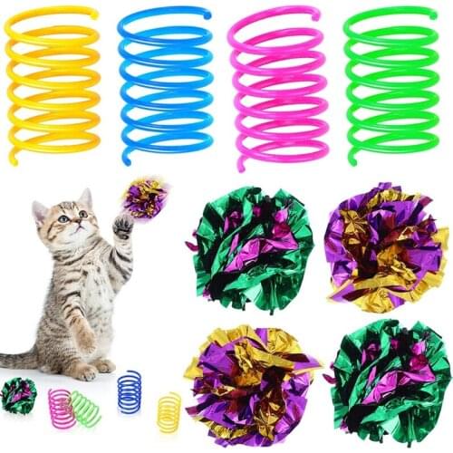 Cat Crinkle Balls Spring Toys Lightweight and Suitable for Multiple Cats’ Play Convenient for Pets to Carry Gift for Pet