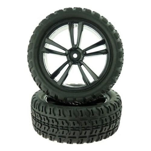 Himoto 1/10 scale RC CAR parts 31406B Black Short Course Front Tires and Rims (31211B+31404) 2P